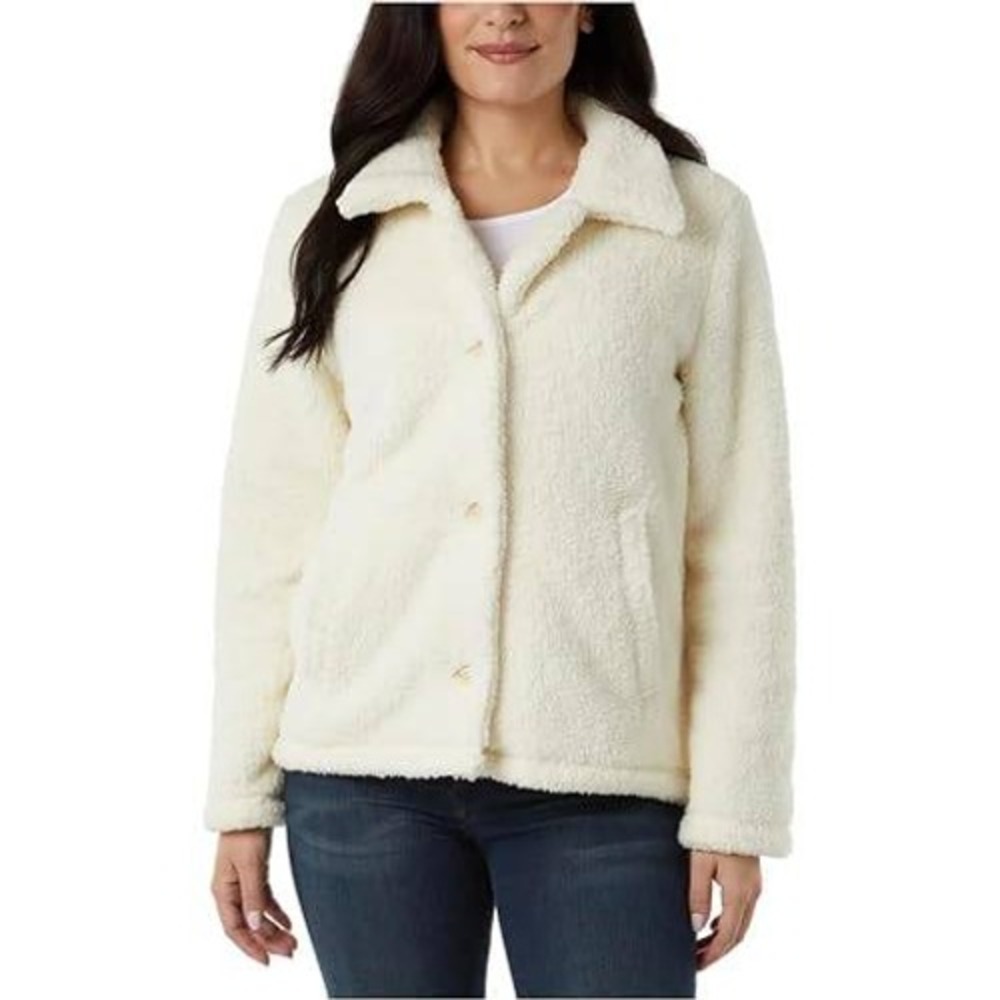 NWT 32 Degrees Heat Women's XS Cream Faux Fur Sherpa Jacket Polyester